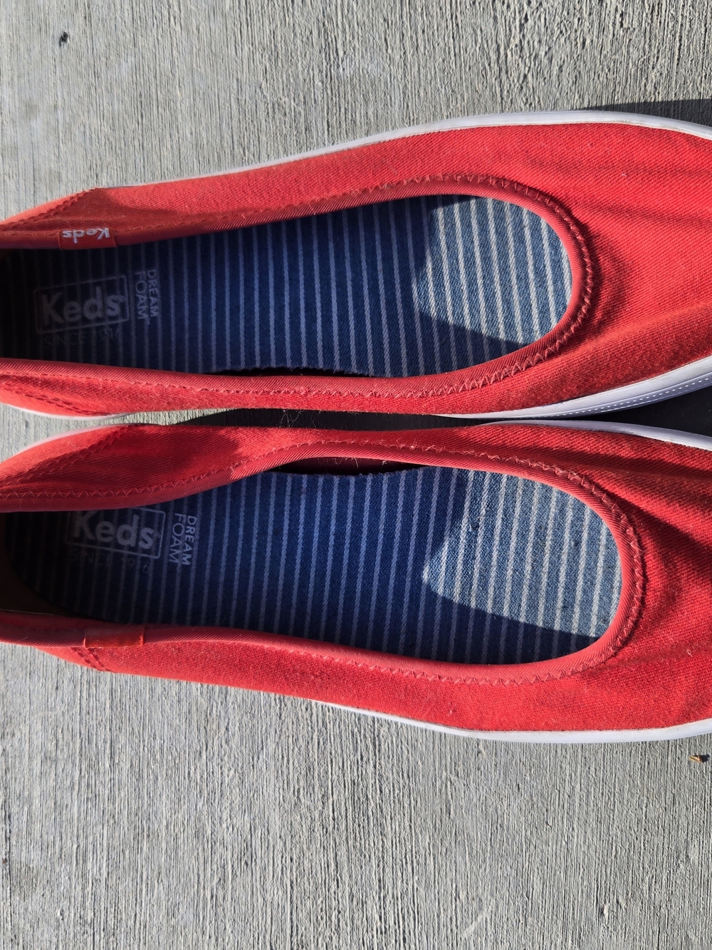 Keds Red Canvas Slip-On Flats